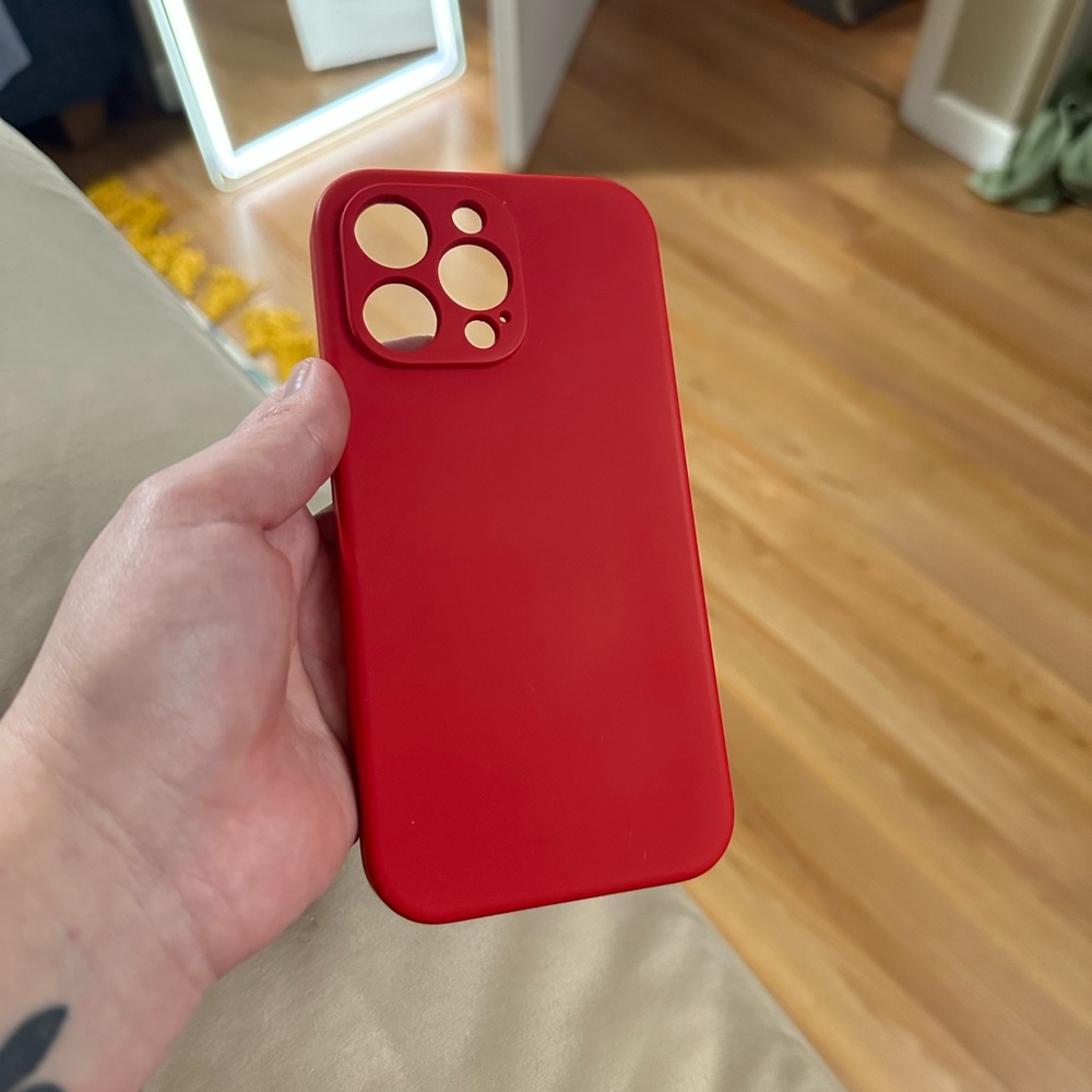 SURPHY iPhone 14 Pro Max case, liquid silicon phone case color “Red”